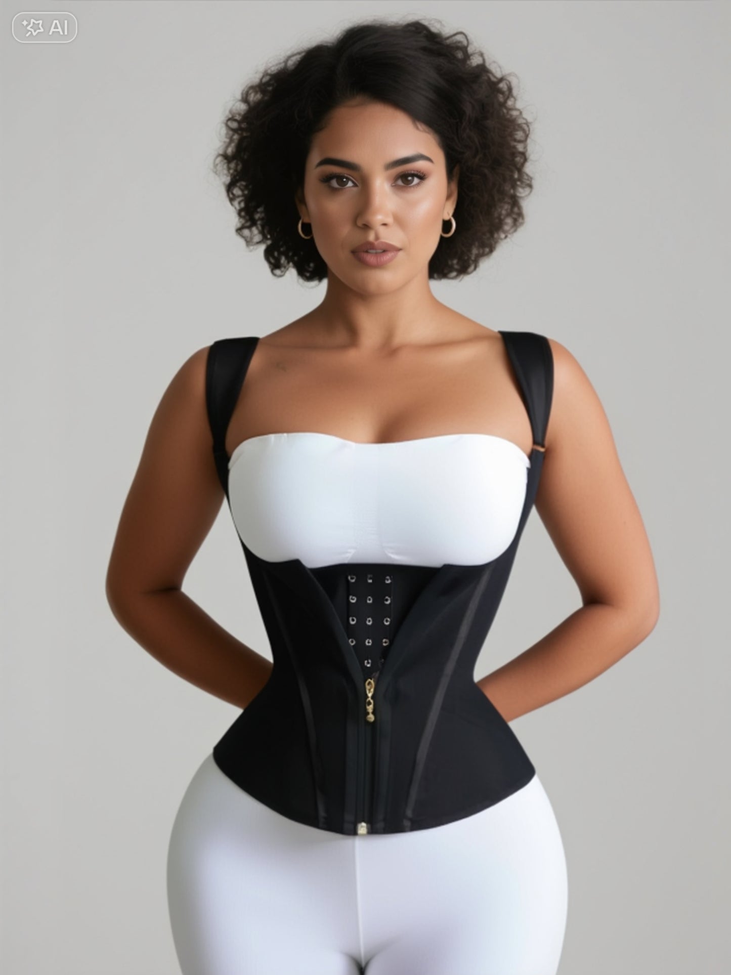 Fajas Colombianas Body Shaper Shapewear Women Vest Tops Double Compression Waist Trainer Corset Adjustable Zipper and Hook-eyes